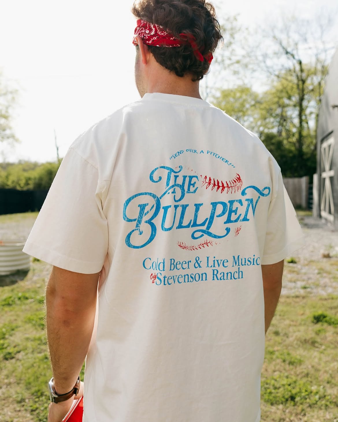 The Bullpen tee · cream colorway