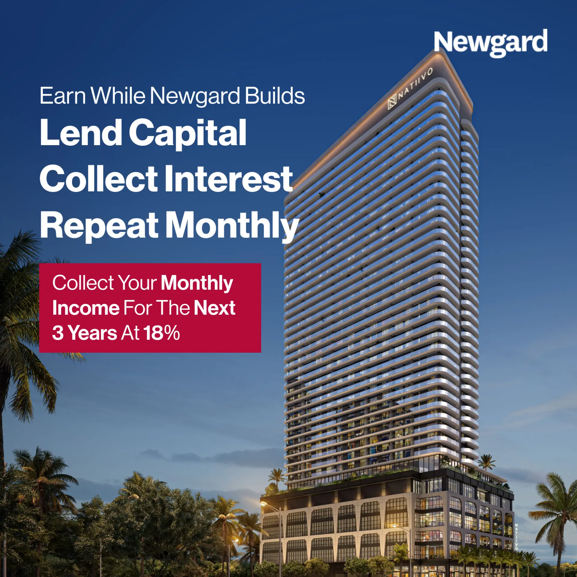 "Lend Capital, Collect Interest, Repeat Monthly" · mechanic explained