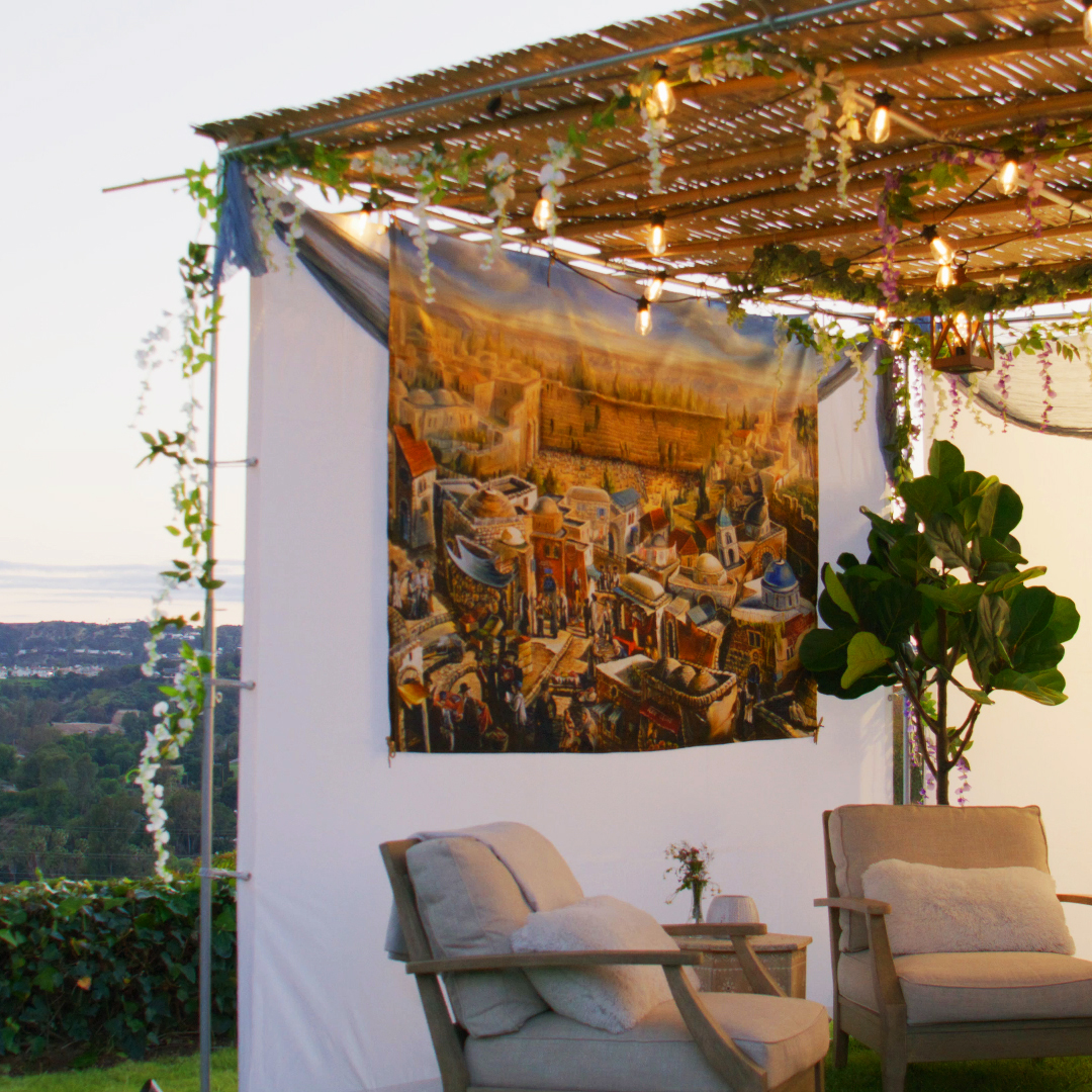 Primary creative 01 · furnished sukkah interior